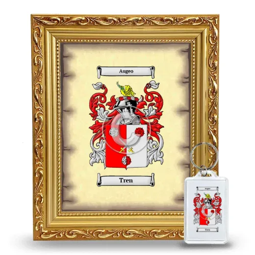 Tren Framed Coat of Arms and Keychain - Gold
