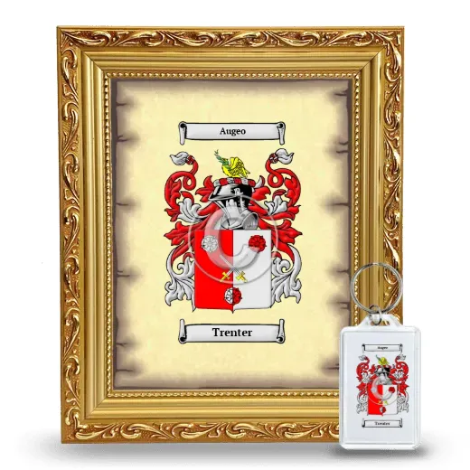 Trenter Framed Coat of Arms and Keychain - Gold