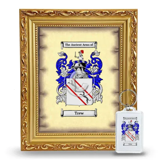 Trew Framed Coat of Arms and Keychain - Gold