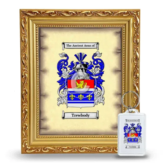 Trewbody Framed Coat of Arms and Keychain - Gold