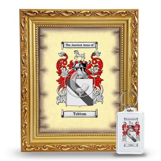 Tritton Framed Coat of Arms and Keychain - Gold
