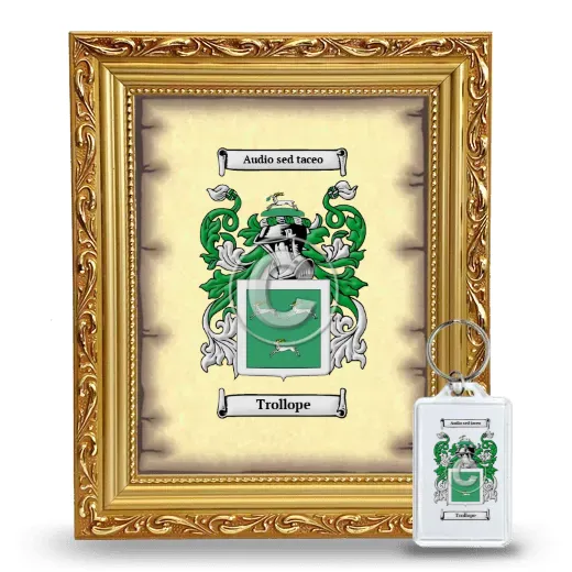 Trollope Framed Coat of Arms and Keychain - Gold