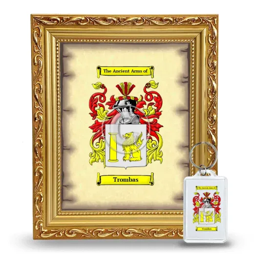 Trombas Framed Coat of Arms and Keychain - Gold