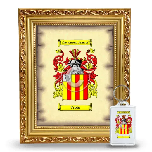 Trots Framed Coat of Arms and Keychain - Gold