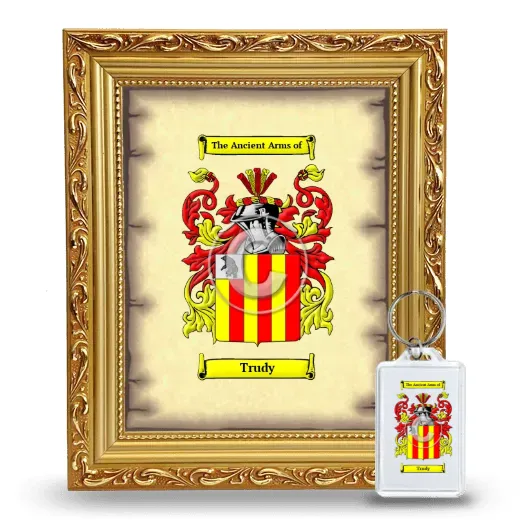 Trudy Framed Coat of Arms and Keychain - Gold