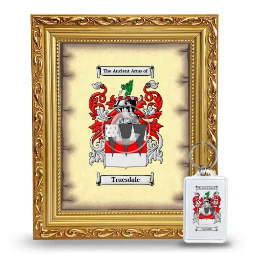 Truesdale Framed Coat of Arms and Keychain - Gold