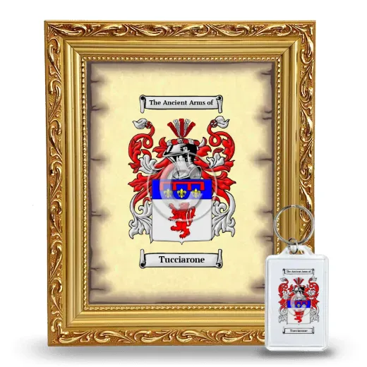 Tucciarone Framed Coat of Arms and Keychain - Gold