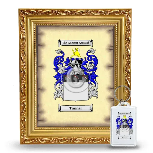 Tunner Framed Coat of Arms and Keychain - Gold