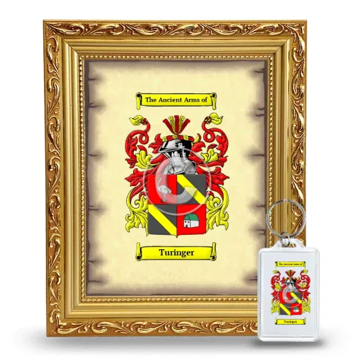 Turinger Framed Coat of Arms and Keychain - Gold