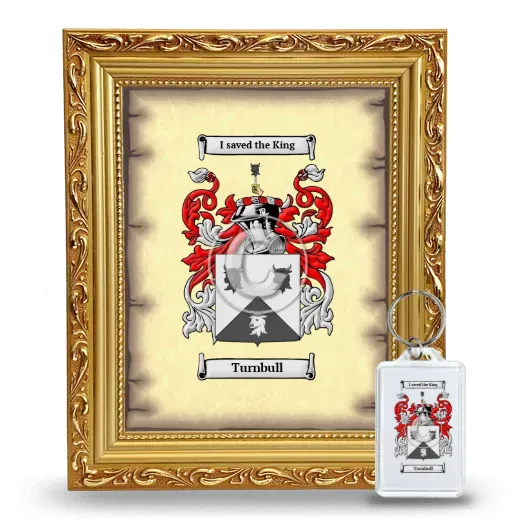 Turnbull Framed Coat of Arms and Keychain - Gold