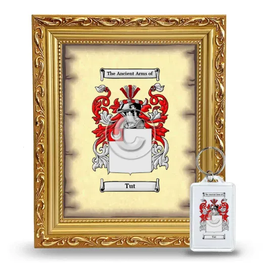 Tut Framed Coat of Arms and Keychain - Gold