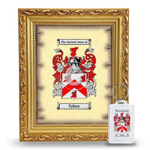Tylney Framed Coat of Arms and Keychain - Gold