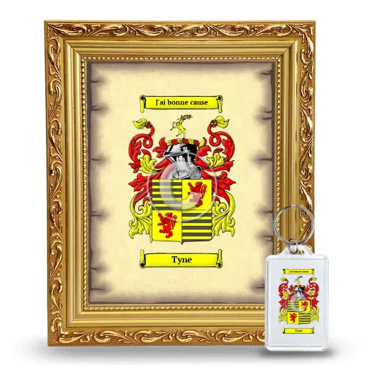 Tyne Framed Coat of Arms and Keychain - Gold