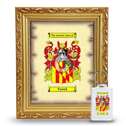 Tyserd Framed Coat of Arms and Keychain - Gold