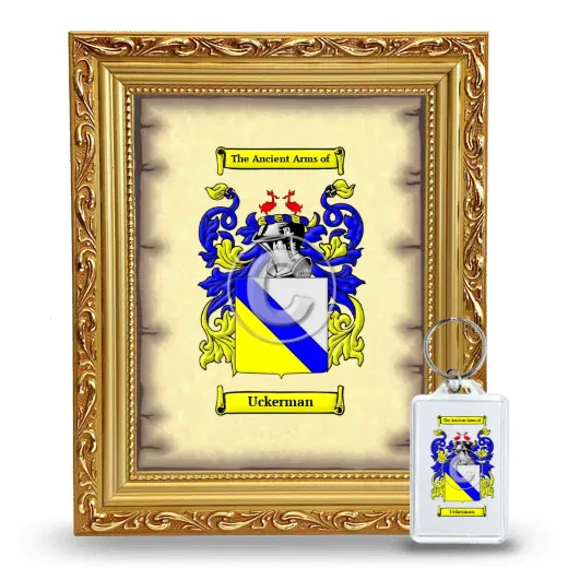 Uckerman Framed Coat of Arms and Keychain - Gold