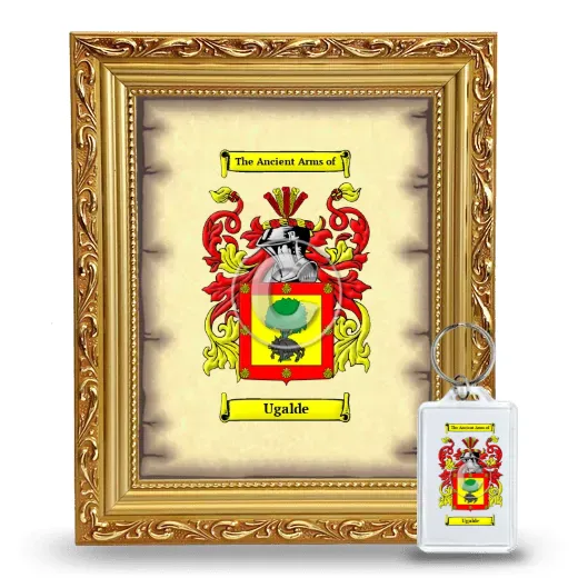 Ugalde Framed Coat of Arms and Keychain - Gold