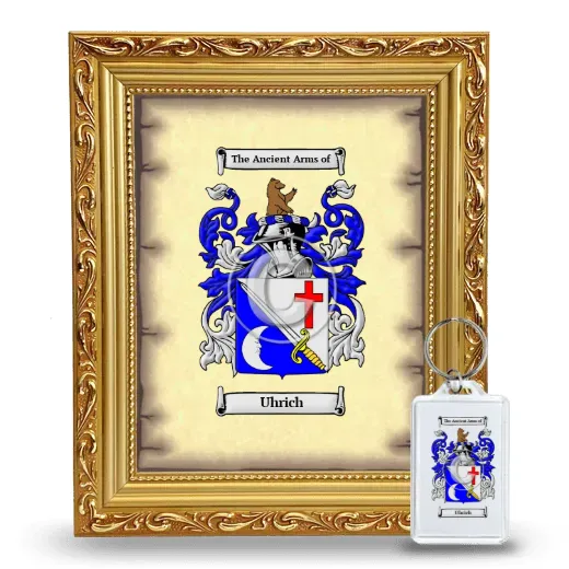 Uhrich Framed Coat of Arms and Keychain - Gold