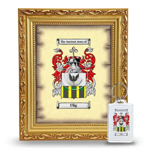 Ulig Framed Coat of Arms and Keychain - Gold