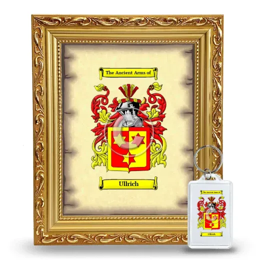 Ullrich Framed Coat of Arms and Keychain - Gold