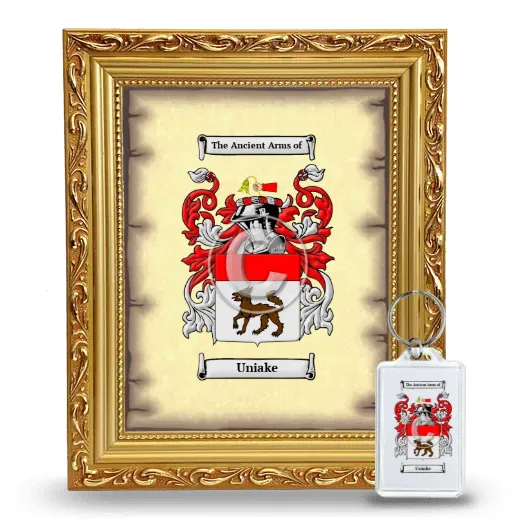 Uniake Framed Coat of Arms and Keychain - Gold