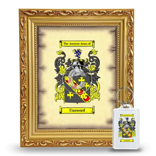 Unsword Framed Coat of Arms and Keychain - Gold