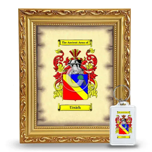 Ursich Framed Coat of Arms and Keychain - Gold