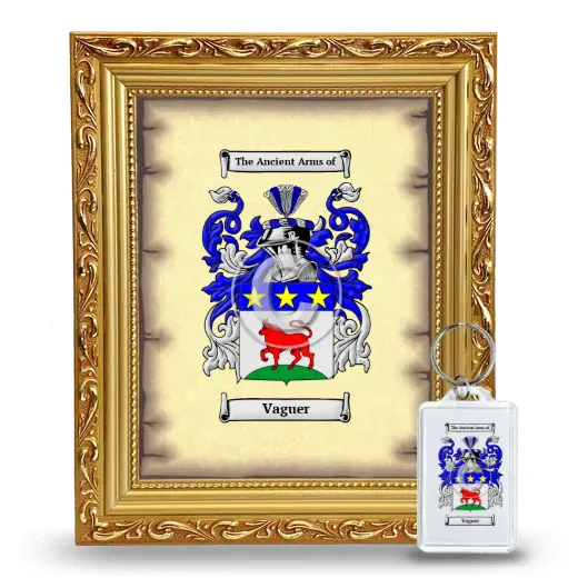 Vaguer Framed Coat of Arms and Keychain - Gold