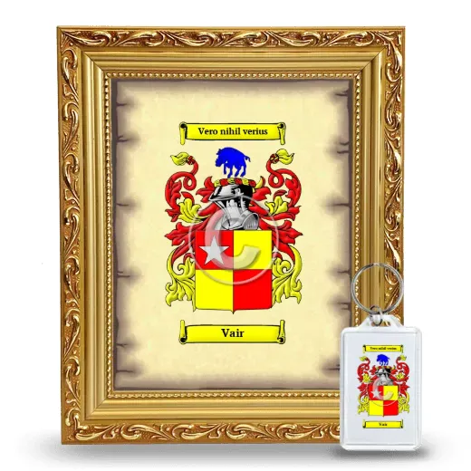 Vair Framed Coat of Arms and Keychain - Gold