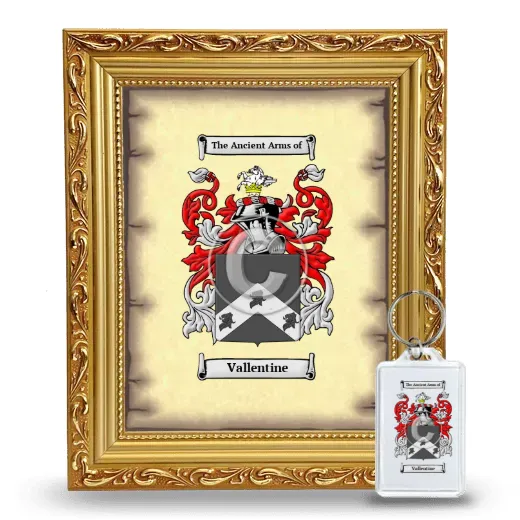 Vallentine Framed Coat of Arms and Keychain - Gold