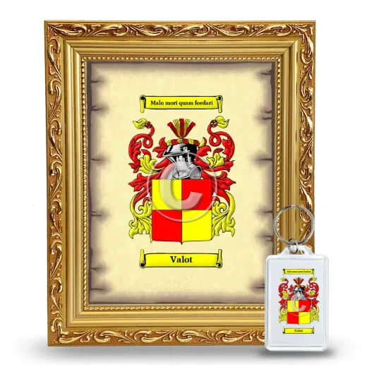Valot Framed Coat of Arms and Keychain - Gold