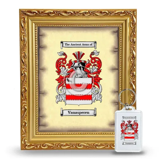 Vanasperen Framed Coat of Arms and Keychain - Gold