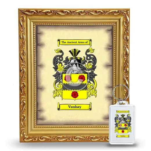 Vanhay Framed Coat of Arms and Keychain - Gold