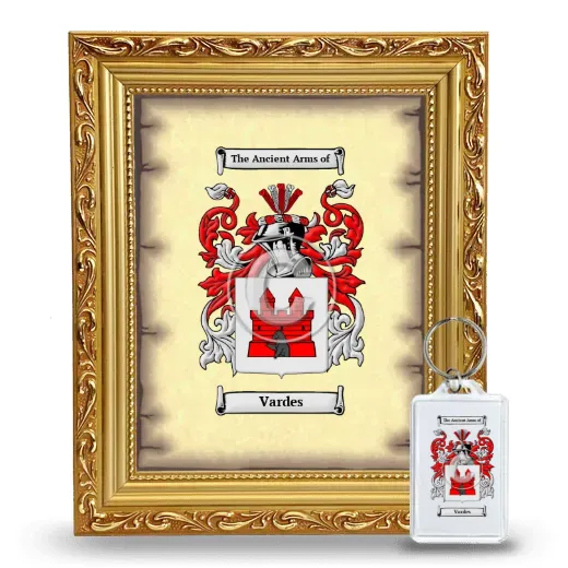 Vardes Framed Coat of Arms and Keychain - Gold