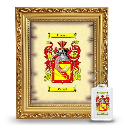 Varnel Framed Coat of Arms and Keychain - Gold