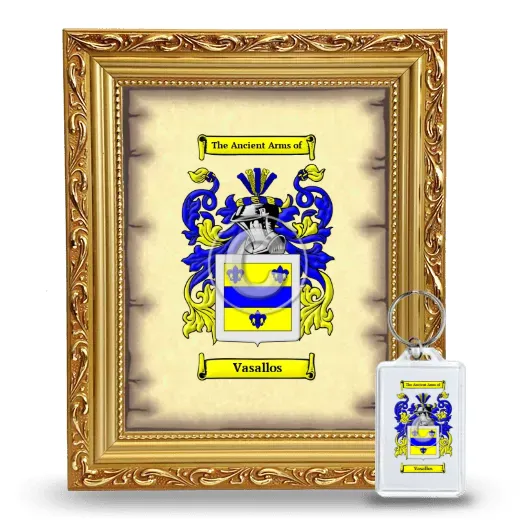 Vasallos Framed Coat of Arms and Keychain - Gold