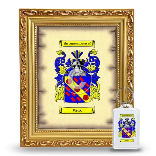 Vaux Framed Coat of Arms and Keychain - Gold