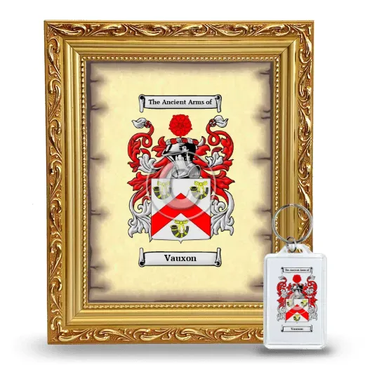 Vauxon Framed Coat of Arms and Keychain - Gold