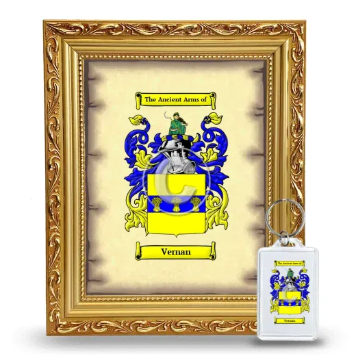 Vernan Framed Coat of Arms and Keychain - Gold