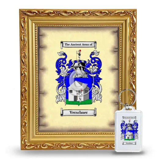 Verschuer Framed Coat of Arms and Keychain - Gold