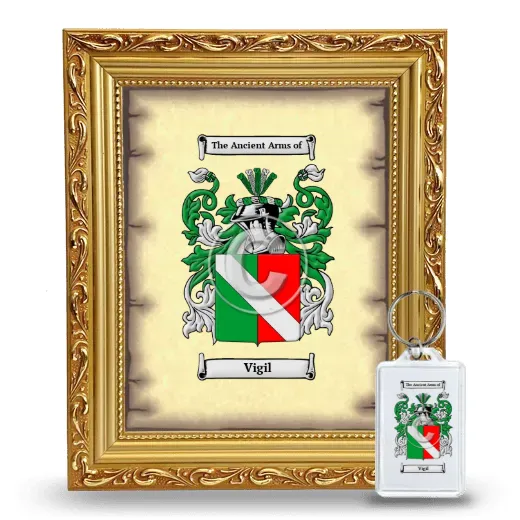 Vigil Framed Coat of Arms and Keychain - Gold