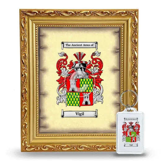 Vigil Framed Coat of Arms and Keychain - Gold