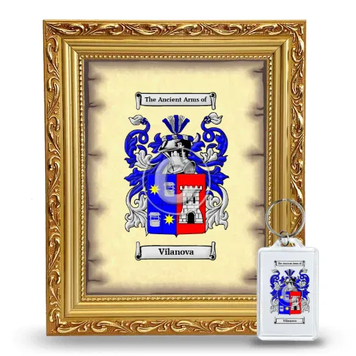 Vilanova Framed Coat of Arms and Keychain - Gold