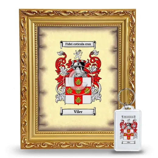 Viler Framed Coat of Arms and Keychain - Gold