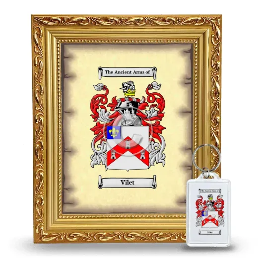 Vilet Framed Coat of Arms and Keychain - Gold