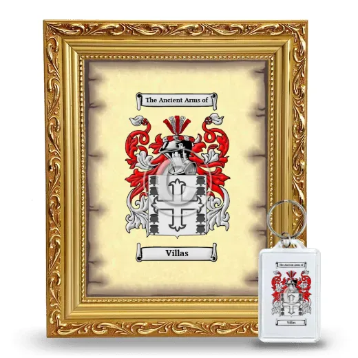Villas Framed Coat of Arms and Keychain - Gold