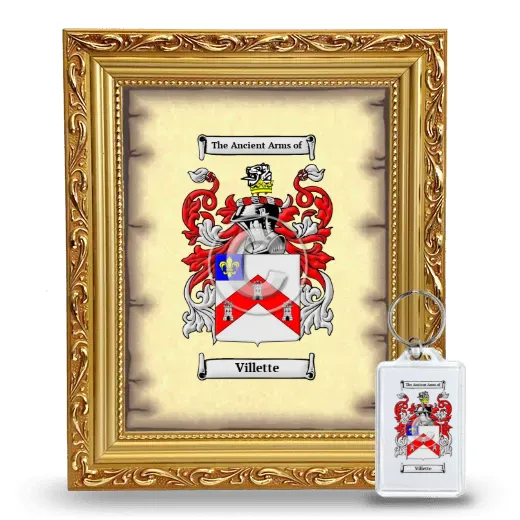 Villette Framed Coat of Arms and Keychain - Gold