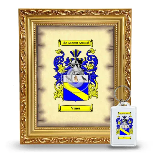 Viner Framed Coat of Arms and Keychain - Gold