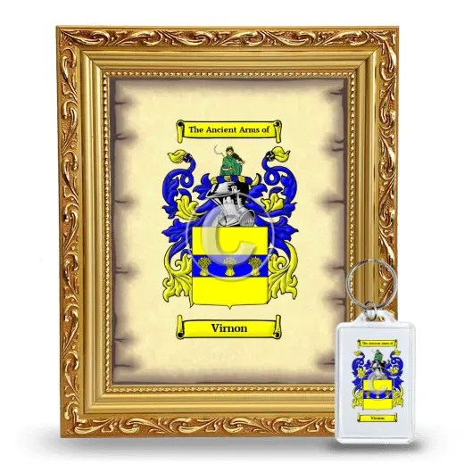 Virnon Framed Coat of Arms and Keychain - Gold