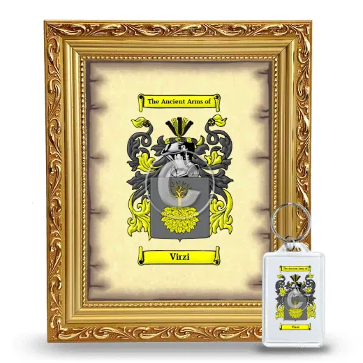 Virzi Framed Coat of Arms and Keychain - Gold