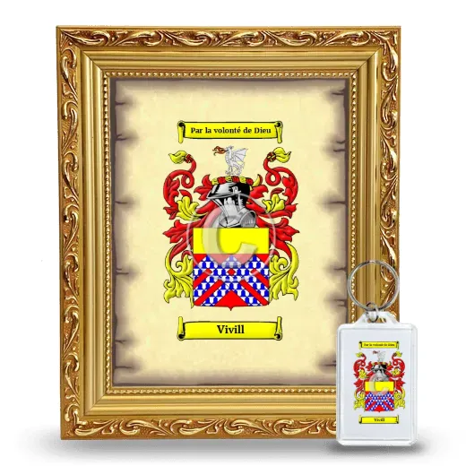 Vivill Framed Coat of Arms and Keychain - Gold